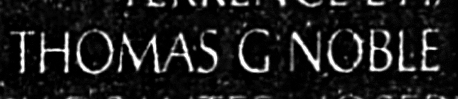 Noble's name inscribed on the Wall